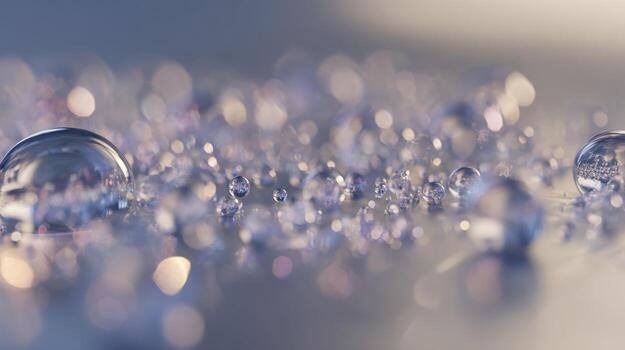 Close up of water droplets with blurred background and bokeh effect photo