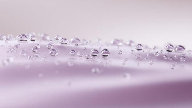 Close up of water droplets on a smooth surface with soft focus photo