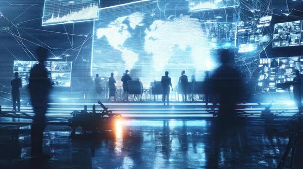 Data analysis and global network monitoring concept background image photo