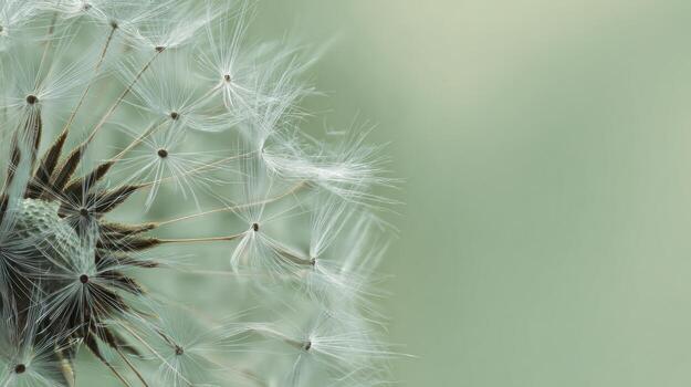 cerca arriba de un diente de león semilla cabeza en contra suave verde antecedentes foto