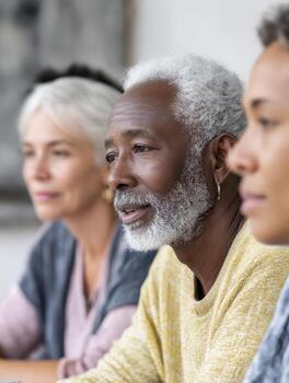 Participants of various ages engage in a focus group discussing important community topics and concerns photo