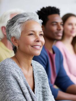 Elderly and younger participants share their views in a focus group to identify community needs photo