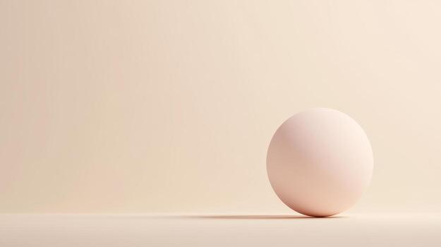 A single smooth sphere features a gentle gradient, placed on a neutral surface with soft shadows and ambient light, emphasizing simplicity photo