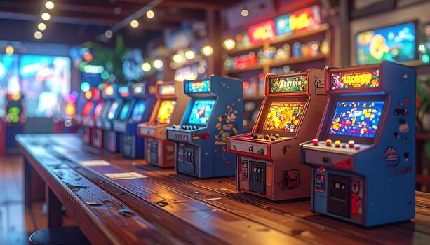 Retro Arcade Paradise A Nostalgic Journey Through Classic Gaming. photo