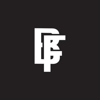 letter bf simple linked geometric overlap simple logo vector