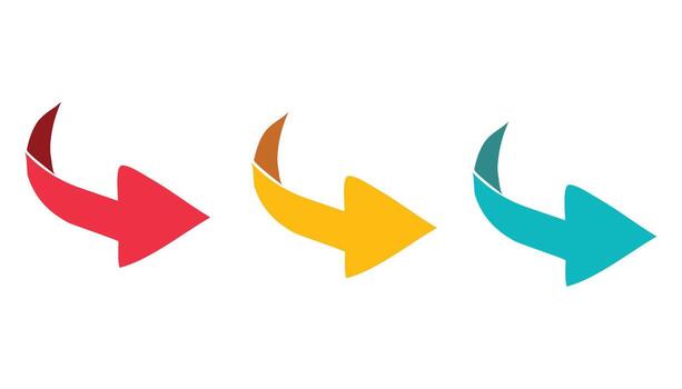 Three Curved Arrows Red Yellow Teal red arrow yellow arrow vector