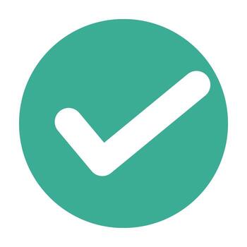 Green Checkmark A Clean Minimalist Design of a White Checkmark Inside a Solid Green Circle Representing Approval Acceptance and Positive Affirmation vector