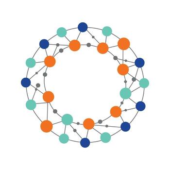 resumen conectado puntos circulo red tecnología web datos conexión diagrama vector