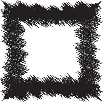 Abstract Hand Drawn Rough Square Frame Design vector