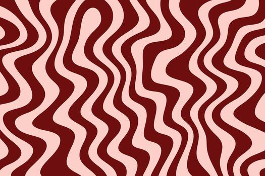 rojo y rosado maravilloso ondulado resumen retro antecedentes con fluido líneas y miedoso 70s diseño vector