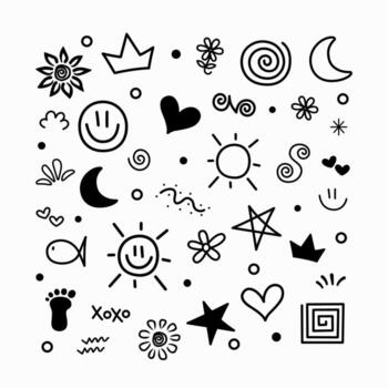 Hand drawn abstract scribble element vector