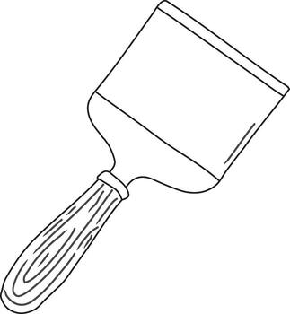 Wide putty knife scraper with textured handle vector