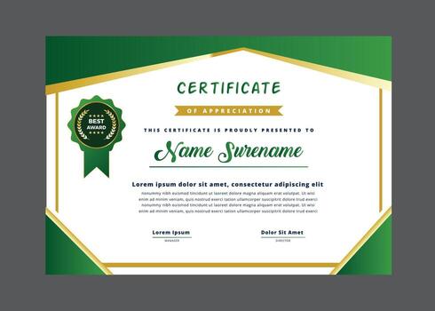 Formal certificate of appreciation template with elegant design and modern style vector