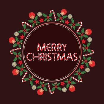 alegre Navidad texto diseñado con un caramelo caña raya modelo. vector