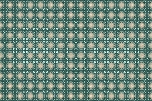 geometric pattern design in teal and peach vector