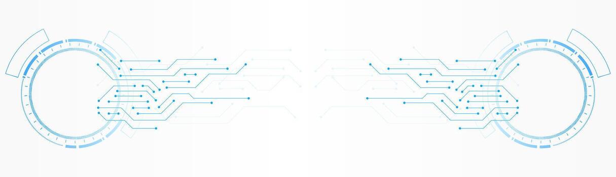 Futuristic blue digital interface circuit background. Technology, innovation, digital connection, data network, and futuristic ui concept vector