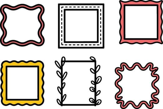 Decorative frames in various styles for design projects, social media and creative projects vector
