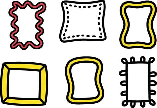 Playful doodle frames perfect for adding a unique touch to your designs, artwork, and more vector