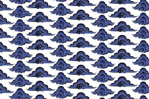 Blue cloud pattern design vector