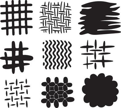 Fabric Texture Pattern Collection on Plain Background vector