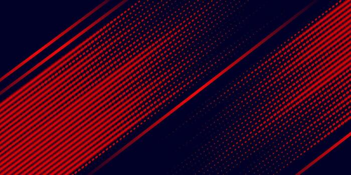 resumen rojo punto modelo con diagonal líneas en oscuro azul antecedentes. vector