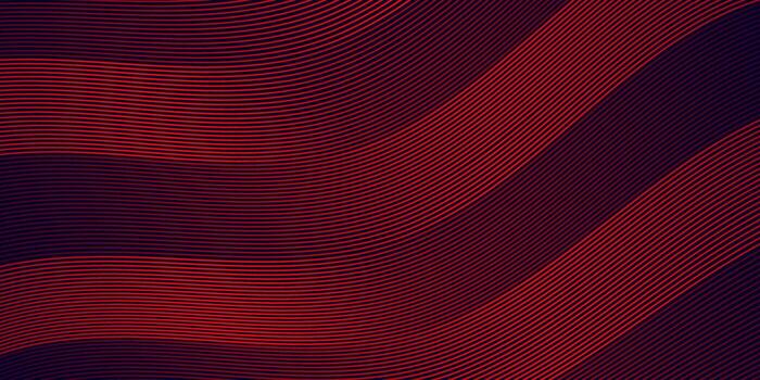 Abstract Red Lines on Dark Blue Background with Wavy Pattern Design. vector