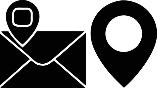 art of email envelope with location pin and map marker vector