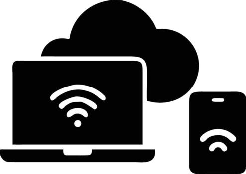 art of cloud computing and wireless connection icons vector