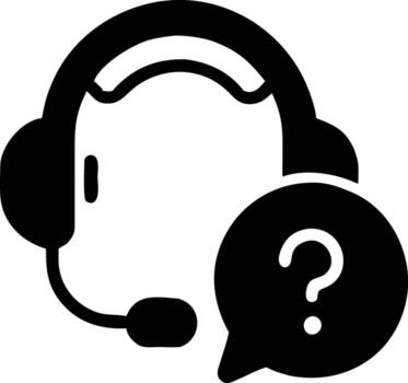 art of headset with microphone and question mark speech bubble vector