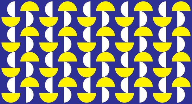 Mosaic Background geometric pattern with bright yellow and white semicircles vector