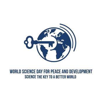 Globe key symbol with text science peace vector