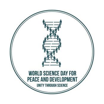 D N A helix formed by people unity symbol science vector