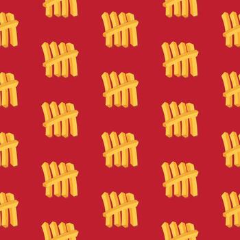 Seamless Tally Marks Pattern on Bright Red Background vector