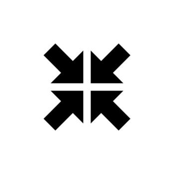 Clean Exit Fullscreen Solid Icon for Window and Interface Concept vector