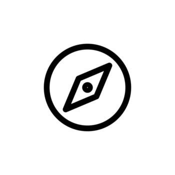 Stylish Compass Line Icon for Digital and Interface Concept vector