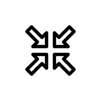 Simple Exit Fullscreen Line Icon for Media and Visual Concept vector