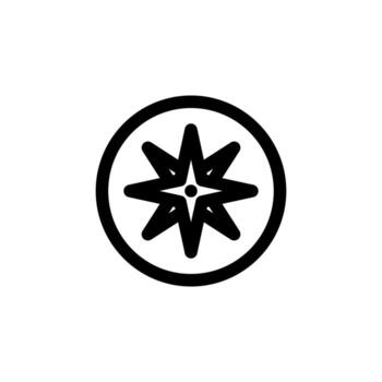 Creative Compass Line Icon for UI and Orientation Design vector