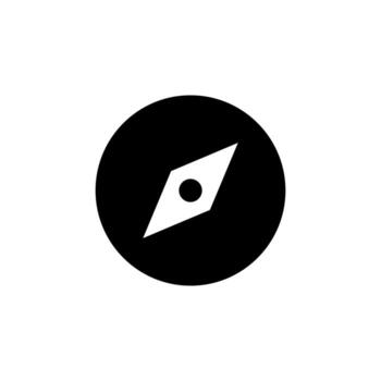 Clean Compass Solid Icon for Direction and Map Concept vector