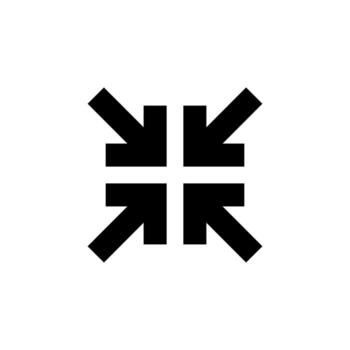 Minimal Exit Fullscreen Solid Icon for Media and Visual Concept vector