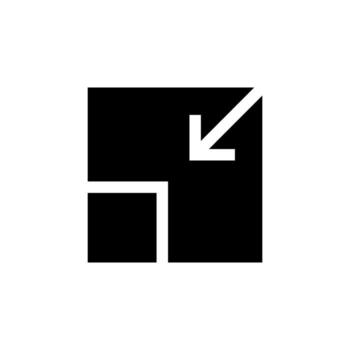 Modern Exit Fullscreen Solid Icon for Display and View Design vector