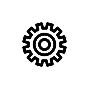 Simple Settings Cog Line Icon for Software and Machine Interface vector