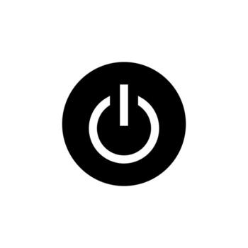 Minimal Power Button Solid Icon for Gadget and Utility Concept vector