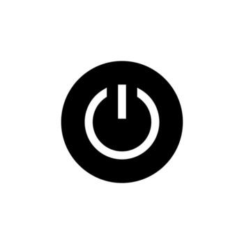 Clean Power Button Solid Icon for Technology and Energy Concept vector