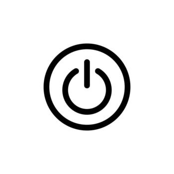 Creative Power Button Line Icon for Interface and Control Design vector