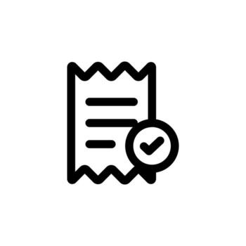 sencillo factura línea icono para documento y oficina diseño vector