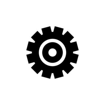 Sleek Settings Cog Solid Icon for Configuration and Utility Design vector