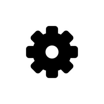 Professional Settings Cog Solid Icon for Device and Setup Design vector