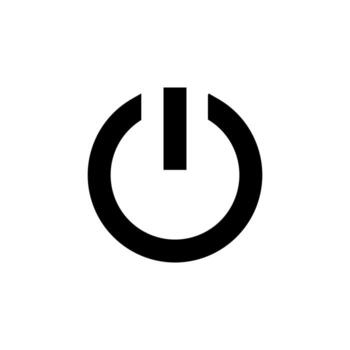 Sleek Power Button Solid Icon for Interface and Control Design vector