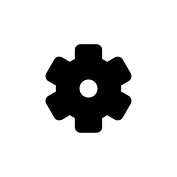 Minimal Settings Cog Solid Icon for Software and Machine Interface vector