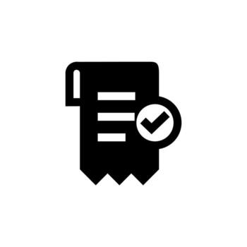 mínimo factura sólido icono para documento y dinero concepto vector